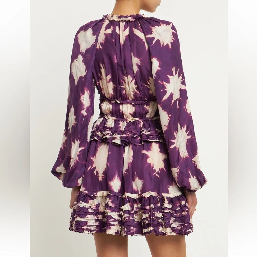 NWOT Ulla Johnson Emery Purple Ruffle Dress Size 0 - Picture 4 of 15